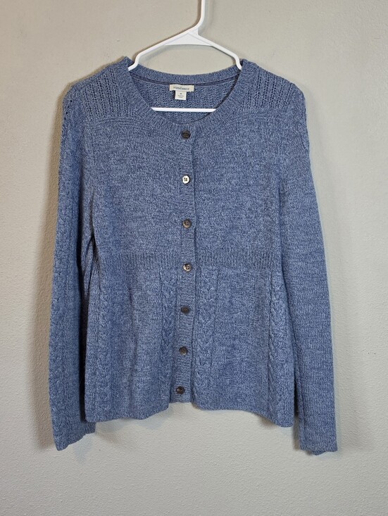 Sundance Sweaters - Sundance Heather Blue Alpaca Knit Button Cardigan Size M Coastal Librarian